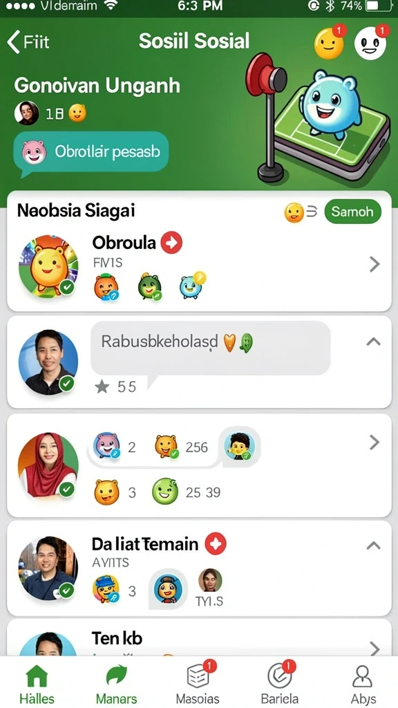 prg007 - Karakter unik yang dapat dipilih dan disesuaikan.